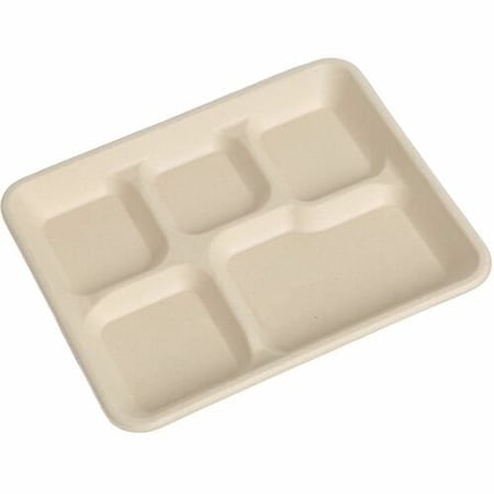 Remcoda TRAY, 5COMP, FIBER, NAT, 500PK RMLMF5C